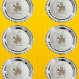 special kanjak gift/stainless steel plates/cindrella/kanjak gift/6PC Quarter Plate-image-47