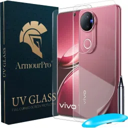 ArmourPro Front and Back Tempered Glass for vivo V50 5G, vivo V50 5G, Vivo V50e 5G, UV Tempered Glass with Matte Back Nano Fiber Guard-picture-27