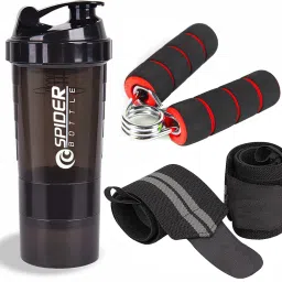 Best Gym Shaker with Mini Gripper and Wrist Band for Gym & Fitness Kit. Fitness Accessory Kit Kit-image-33