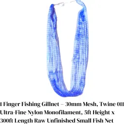 netking 1 Finger Jaal 30mm Mesh Fishing Gillnet – Twine 011, 5ft x 250ft, Raw Net Fishing Net image 3
