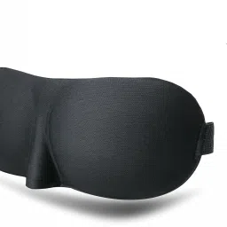 3D Soft Silk Sleep Mask, Eye Mask for Blind Fold Comfort Eye Shade for Travel - Black-image-41