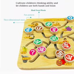 popplop Hindi Aa Aa Ee Ee Pair Alignment Puzzle Maze Board Tracing Game Learning Puzzle image 3