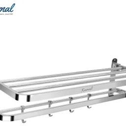 Premium Towel Rack Sigma SS 304 Grade | 24Inch length | Foldable Cloth Stand Chrome Finish Towel Holder-3