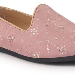 fausto Embroidery Sequin Ethnic Slip On Juttis for Wedding|Party Kurta Shoe Mojaris For Women-picture-46