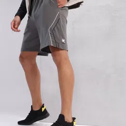 hrx by hrithik roshan Solid Men Grey Regular Shorts-picture-1