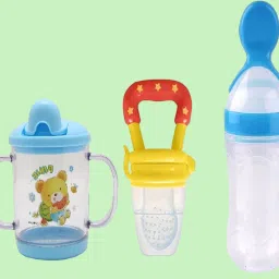 Baby Sipper - 240ml | Food & Fruit Feeding Spoon Bottle - 90ml, Pacifier,Teether - Silicone, plastic-picture-11