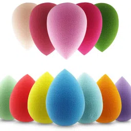 Beauty Foundation Cream Powder Liquid Blender Sponge Puff (Colour May Vary) Set of 12 (BLNDR1001)-image-63
