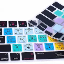 Saco Shortcuts Hotkey Silicone Keyboard Cover Protector for 13 inch 2020 (Model A2289 / A2251 / A2338 M1 Chip) and for 16"2019 (Model A2141) - Illustrator AI Pro 13 inch 2020 (Model A2289 / A2251 / A2338 M1 Chip) and for Pro 16”2019 (Model A2141) Keyboard Skin image 3