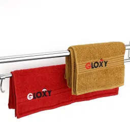 24 Inch Wall Mounted 2 Layer Towel Rod for Bathroom Silver Towel Holder-image-53