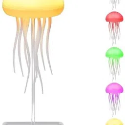 Cute Jellyfish Night Light,Voice Control Light Rechargeable Table Lamp-image-96