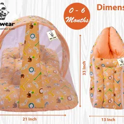 buli-wear Baby Net Bed & Sleeping Bed Combo | Foldable | Portable for Newborns Sleeping Bed and Baby mattress with Net Crib image 2