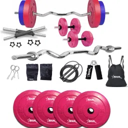 10 kg Multi Color 100% Rubber Plates for Use of Home Gym Combo-image-33