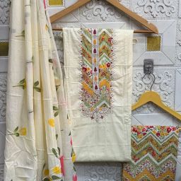 Unstitched Pure Cotton Salwar Suit Material Printed-image-7