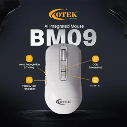 OTEK BM09 Smart AI Mouse Voice & Text Translation, Voice Recognition & Typing, OCR Wireless Ambidextrous Mechanical Gaming Mouse Screenshot, 100+ Languages, AI PPT Creation, Adjustable DPI, Windows & MacOS with Bluetooth image 2