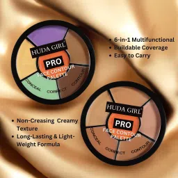 huda girl Contour Color Corrector Concealer Palette with Waterproof & Long Lasting Formula Concealer image 2