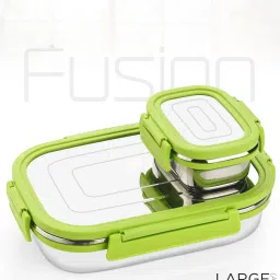 Steel Mil Universal Tiffin, True Ton, Durable, Compact, Office, School Kids 2 Containers Lunch Box-image-93