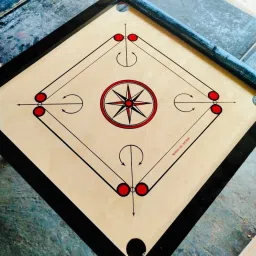 Matte Finish large Carrom Board with wooden Coins, Striker, Powder (32 x 32 Inch) 80 cm Carrom Board-picture-10