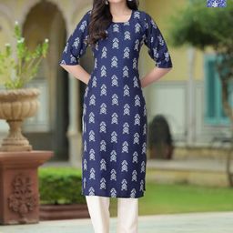 moda rapido Pack of 2 Women Printed Crepe A-line Kurta-picture-35