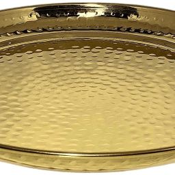 Handmade Brass Dinner Plate/Thali For Dining , 11 INCH Hammered - Set of 1 Piece Dinner Plate-image-26