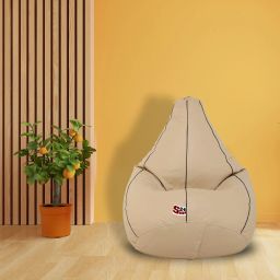 XXXL Cream with Black Piping Teardrop Bean Bag With Bean Filling-3