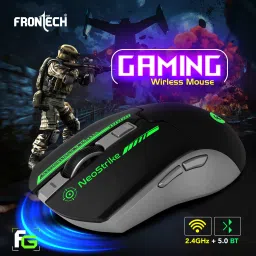 Frontech NeoStrike Dual Mode Wireless Gaming Rechargeable Mouse with 3200 DPI Wireless Ambidextrous Optical Gaming Mouse with Bluetooth image 2