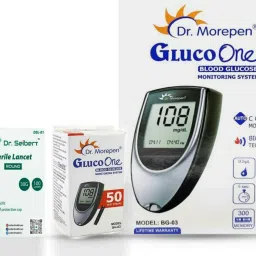 Glucometer and 50 Strips , Dr Seibert Sterile 100 Lancets combo pack Glucometer-2