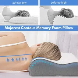 mt-zhjl Cervical Contour Memory Foam Pillow, Stomached, Anti-Snoring, Side Sleepers Memory Foam Solid Orthopaedic Pillow Pack of 1 image 5