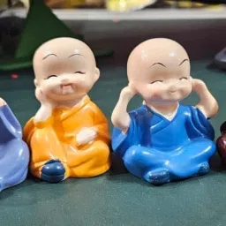 Set of 4 Miniature Buddha Monk Statues for Home Decor and Gifts Decorative Showpiece - 5 cm-1
