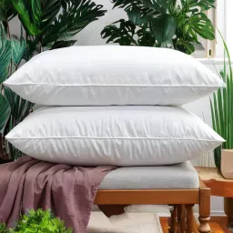 LUXURY Polyester Fibre Solid Sleeping Pillow Pack of 2-12