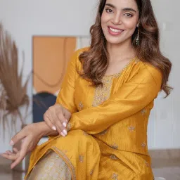 Women Embroidered Silk Blend A-line Kurta-image-28