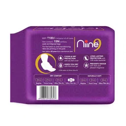 Niine Set of 5 Dry Comfort Ultra Thin XL Sanitary Pads for Heavy Flow - 15 Pads Per Pack image 2