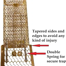 ontomo Rat Trap -Mouse/ Small Iron Trap/Catcher Cage Rustic Copper Big size is 27*10*11 Live Trap image 3