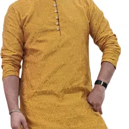 Men Self Design Jacquard Straight Kurta-image-15