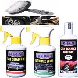 CAR SHAMPOO GUN 250ml.+DASHBOARD SHINER GUN 250ml.+CAR SCRATCH REMOVER 200gm.+All Tyre Cleaning Brush Combo-picture-26