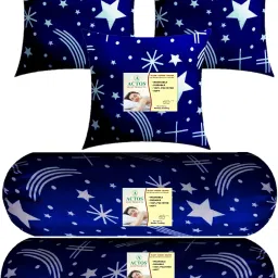3 Cushion And 2 Bolster Microfibre Nature Bolster Pack of 5-image-64