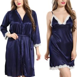 Pack of 2 Women Nighty with Robe-image-46