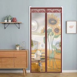 Polyester Adults Washable Door Mosquito Net with Full Frame Main Doors, New Sun Flower Design Mosquito Net-image-55