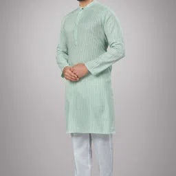jugg jugg jeeyo Men Self Design Cotton Blend Straight Kurta-picture-44