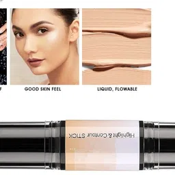 oletsun 3D Duo Shade 2in1 Beauty Waterproof Full Coverage Highlighter Contour Stick Concealer-picture-29