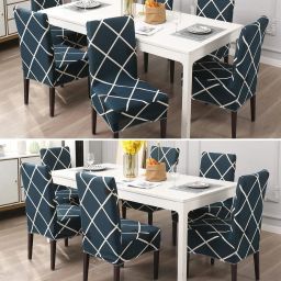 Polycotton Geometric 1 Seater Chair Cover-image-68