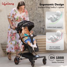 lifelong Cuppy Baby Magic Strollers with 360° Rotational Seat, Mosquito Net LLBSTR12 Stroller image 3
