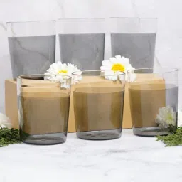 borotech Spectrum Glow Borosilicate Glass Tumblers - Black Clear - Handcrafted Colored Drinkware Set of 6, 310ml-picture-16
