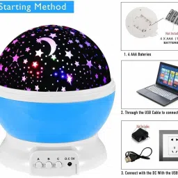 fonicy Rotating LED Star Moon Lamp Table Lamp image 5