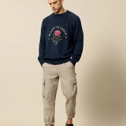 Men Self Design Round Neck Multicolor Sweater-image-35