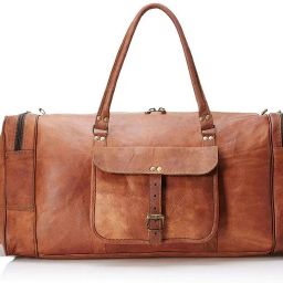 15 L Gym Duffel Bag - Leather Duffel Bag Travel Handmade Shoulder Luggage Bag for Gym Sports Cabin Bag - Brown-image-23