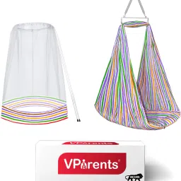 Neonate Baby Swing Cradle with Mosquito Net and Spring-image-0
