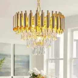 crystal Gold polish metal 300mm chandelier (Black, Gold) Chandelier Ceiling Lamp-picture-41