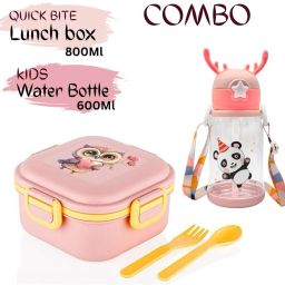Lunch Box with Water Bottle Combo for Kids, Tiffin Box & Bottle for School, 3 Containers Lunch Box-image-73