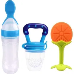 Squeeze Feeding Milk Bottle & Baby Fruit Nibbler & Teether (Combo Pack) Teether and Feeder-picture-11