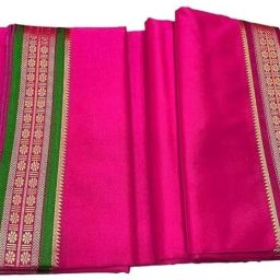 Ishrattextile ATTARACTIVE SILK DHOTI & DUPATTA RANI size 4+2 Woven Men Dhoti-image-4